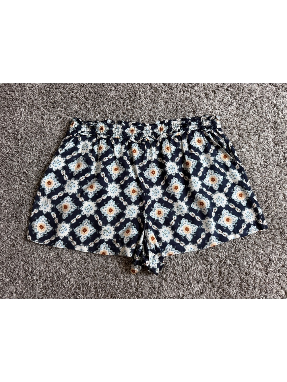 By Anthropologie Elastic Pull On Geo Boho Easy Traveler Shorts Women's Size XL